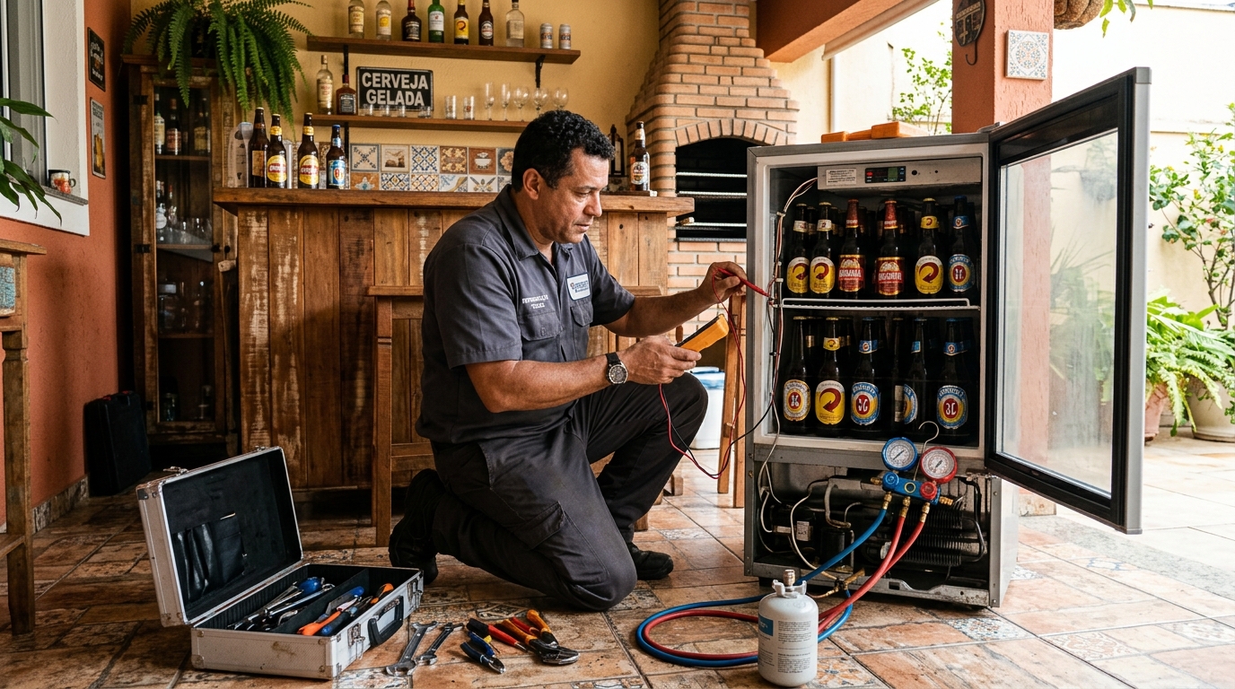 Recarga de gás refrigerante de cervejeira em Itajaí‑SC